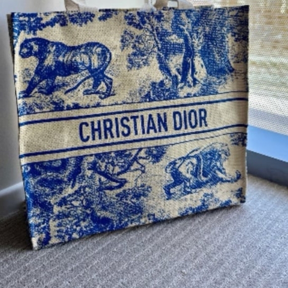 Dior Blue and Cream Toile de Jouy Book Tote - Picture 2 of 6